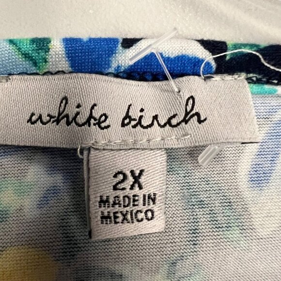 White Birch Women's Floral Bodysuit Short Sleeve Keyhole Size 2X - Picture 8 of 9